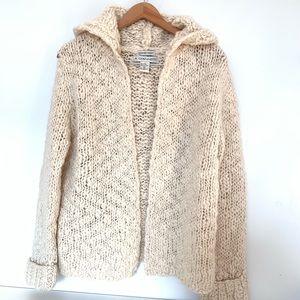 A. Giannetti Cream Wool Hooded Sweater